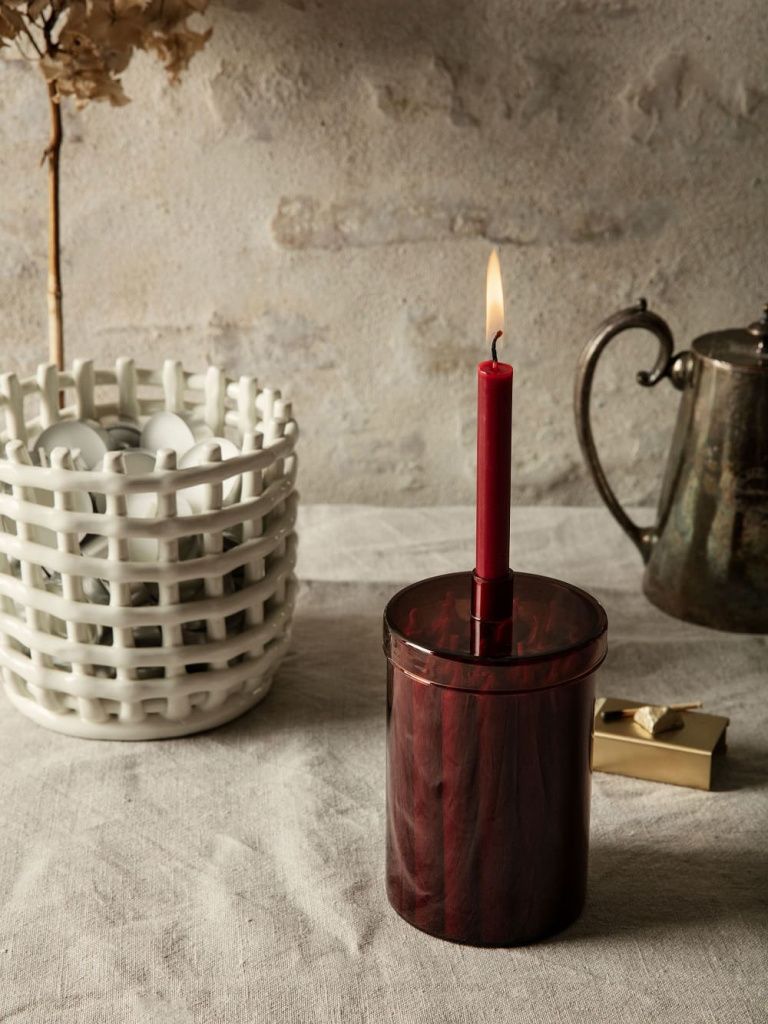 Подсвечник с 24 свечами Countdown to Christmas Dark Red