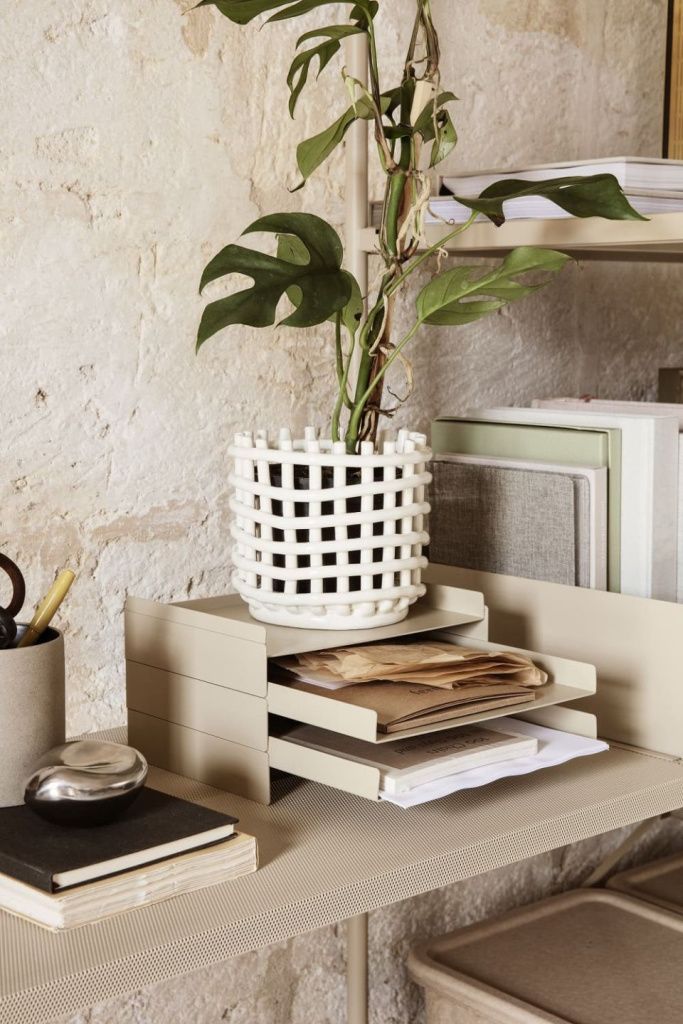 Корзина керамическая Ceramic Basket Small Off-White