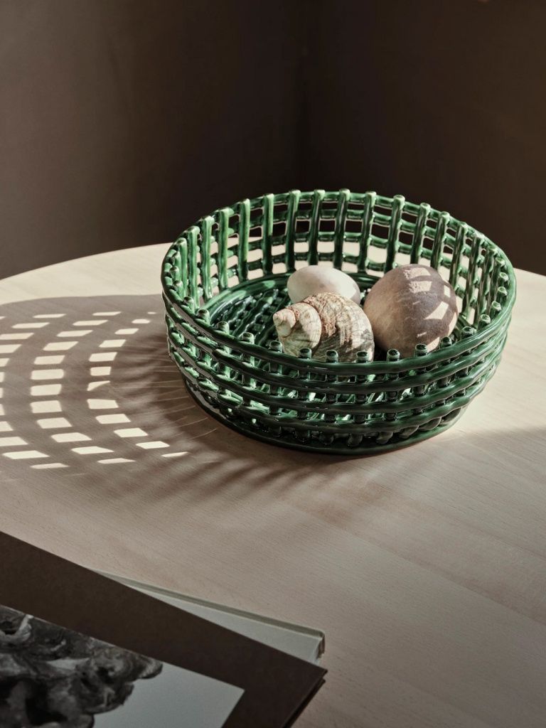 Корзина керамическая Ceramic Centrepiece Emerald Green