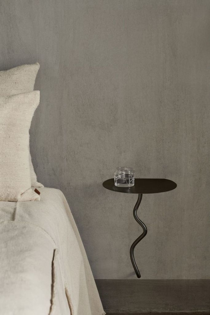 Столик настенный Curvature Wall Table Black Brass