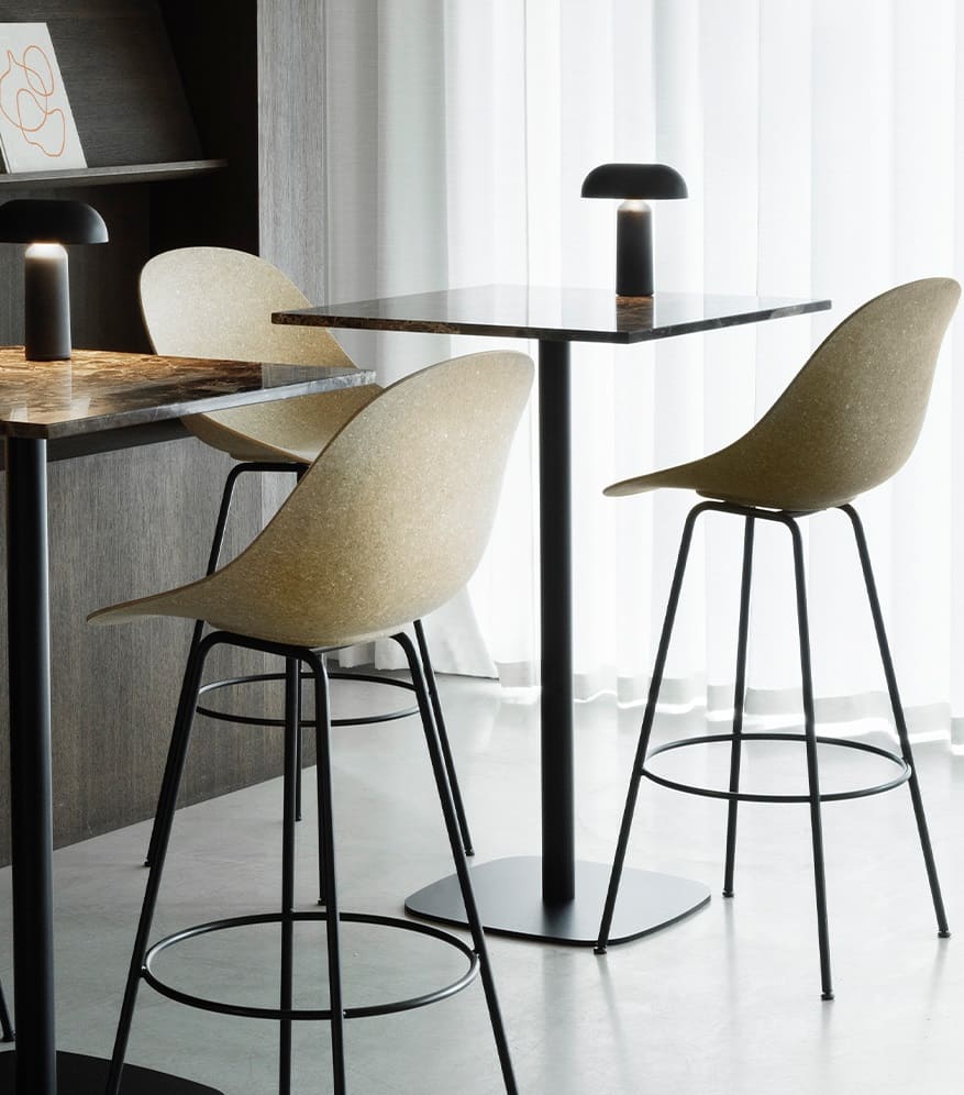 Барный стул Mat Bar Chair Black Base Seaweed h75