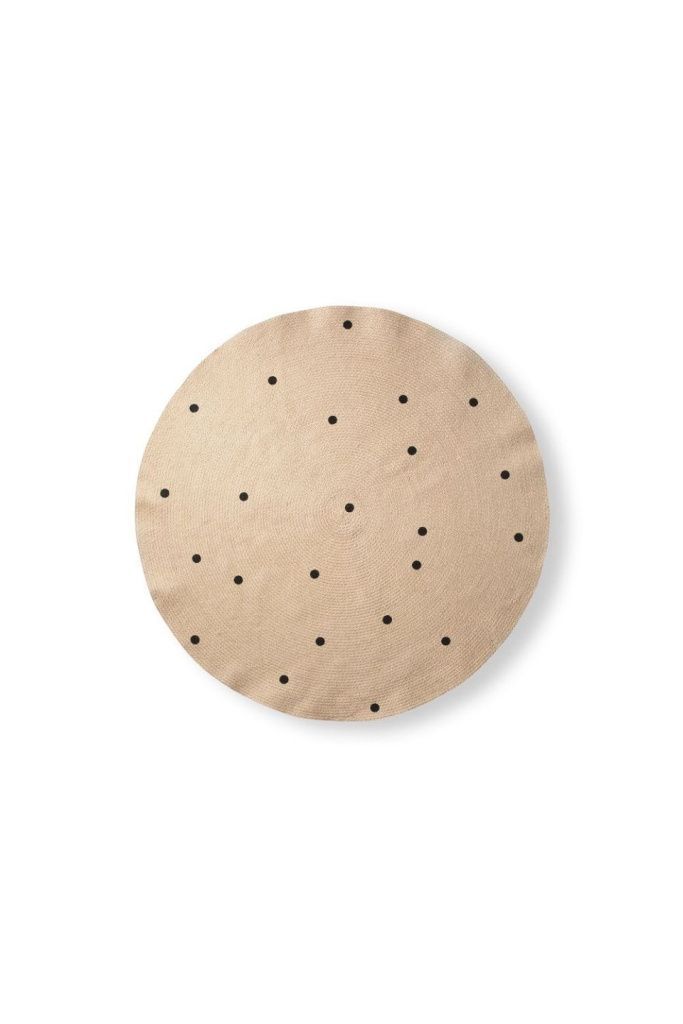 Ковер Jute Carpet Black Dots 130 см