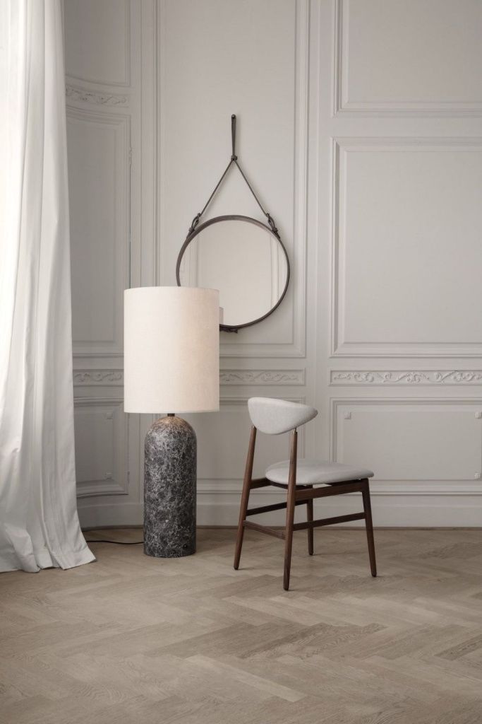 Зеркало Adnet Wall Mirror Circular Tan Leather Ø70