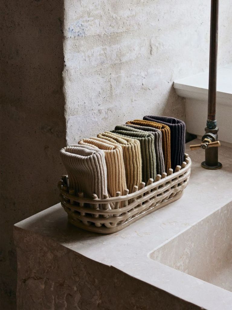 Корзина керамическая Ceramic Basket Oval Cashmere