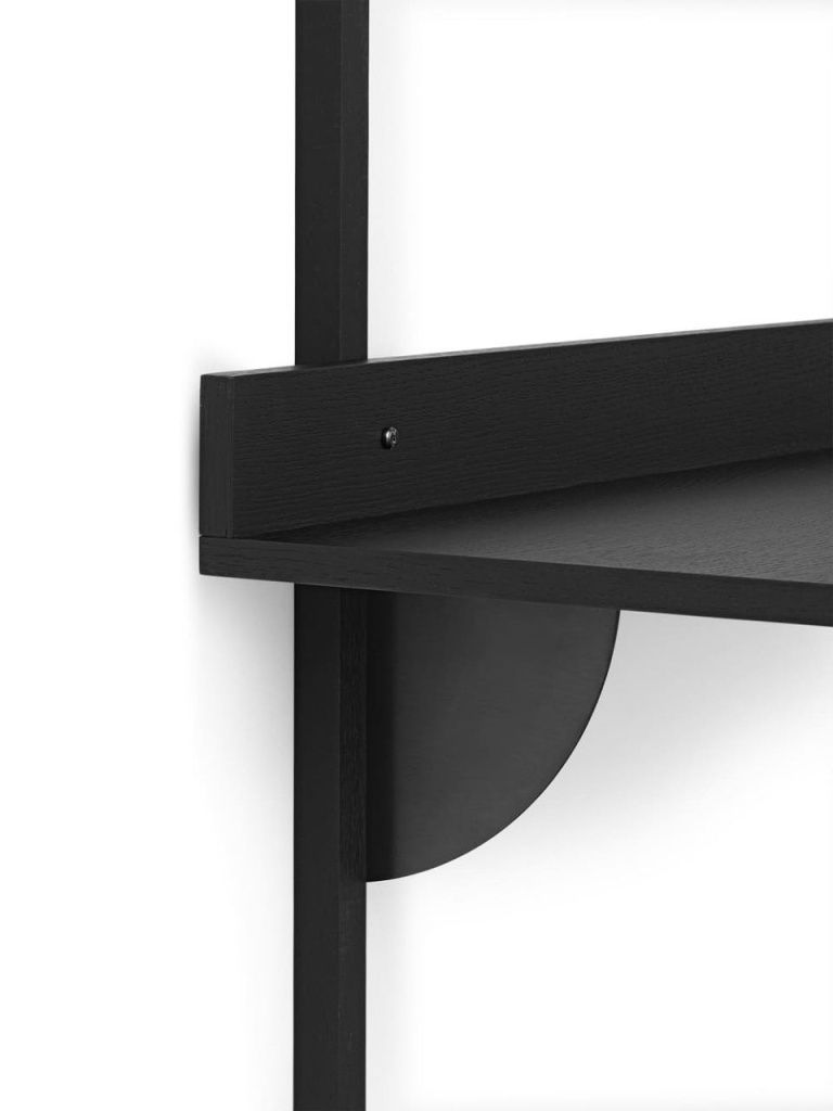 Полка Sector Desk Black Ash/Black Brass