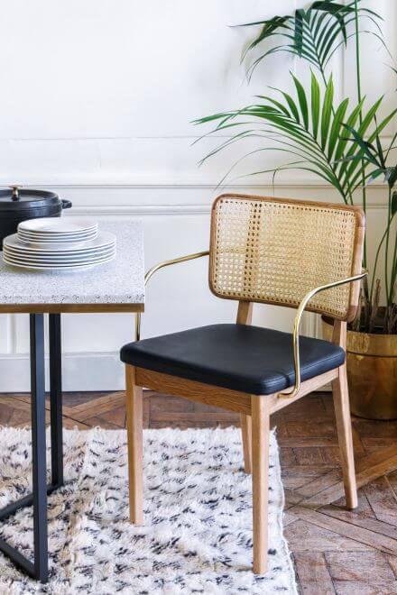Стул Cane With Armrests Prune Natural Oak