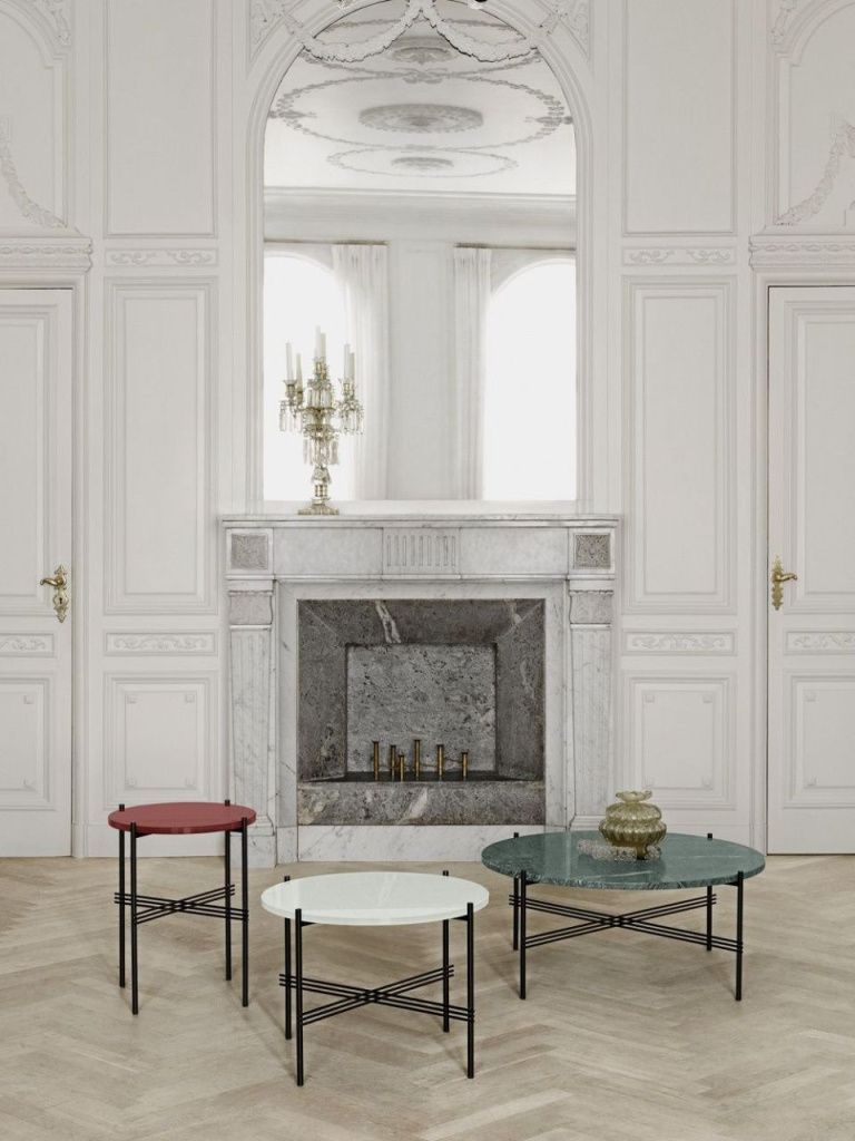 Столик TS Coffee Table Round White Carrara Marble Black Ø80