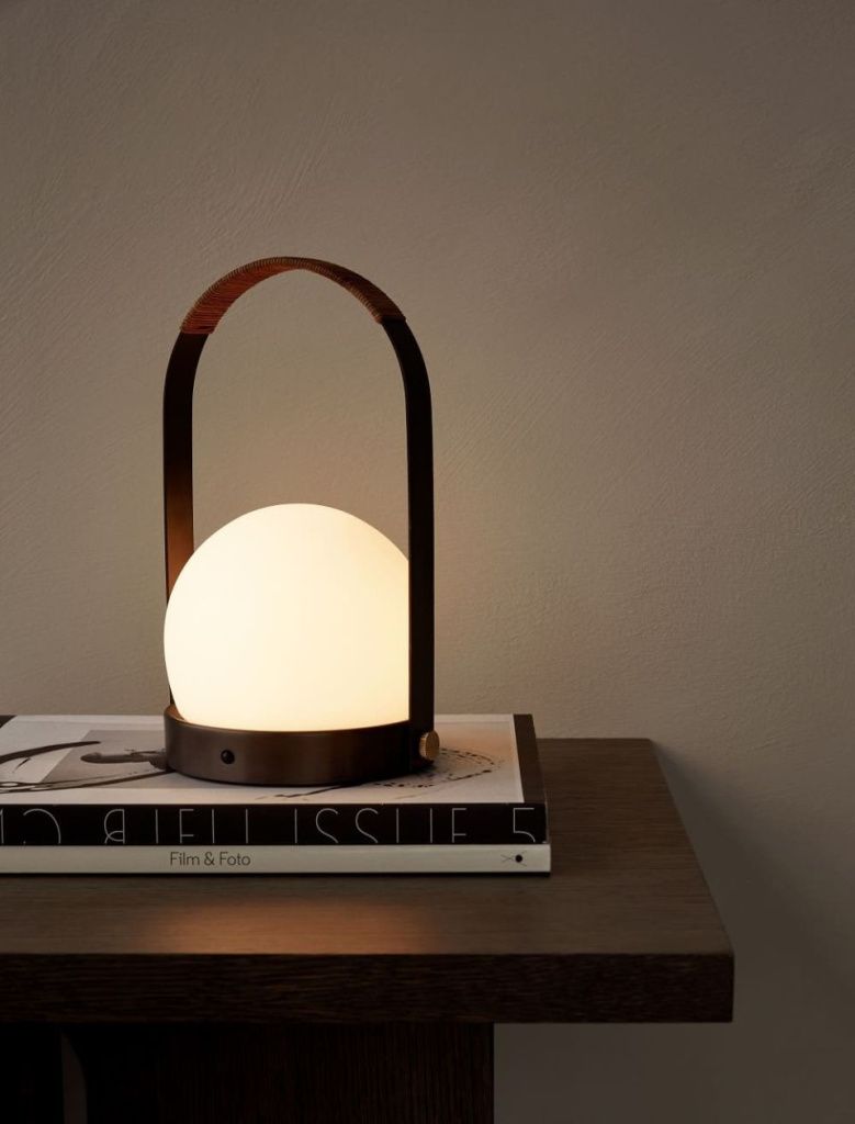 Светильник портативный Carrie Table Lamp Bronzed Brass Leather