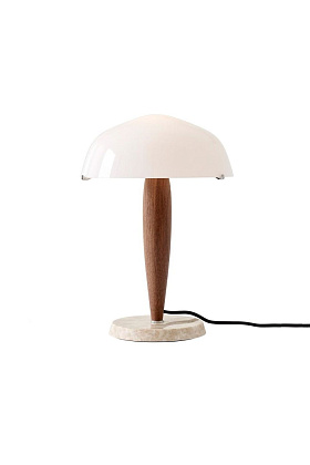 Светильник настольный Herman SHY 3 Opal Glass w. Walnut & Cream Marble