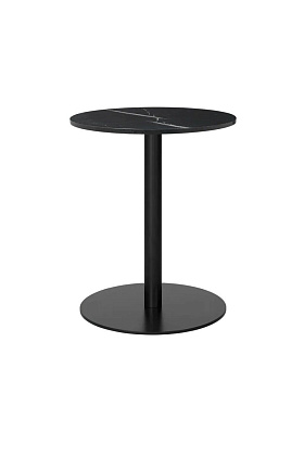 Стол Gubi 1.0 Dining Table Round Black Base Black Marquina Marble Ø60