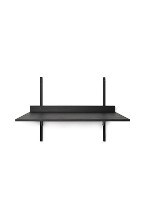 Полка Sector Desk Black Ash/Black Brass