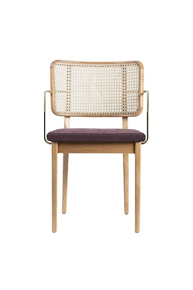 Стул Cane With Armrests Prune Natural Oak