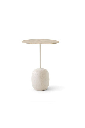 Столик Lato LN8 Lacquered Oak & Crema Diva Marble Ø40